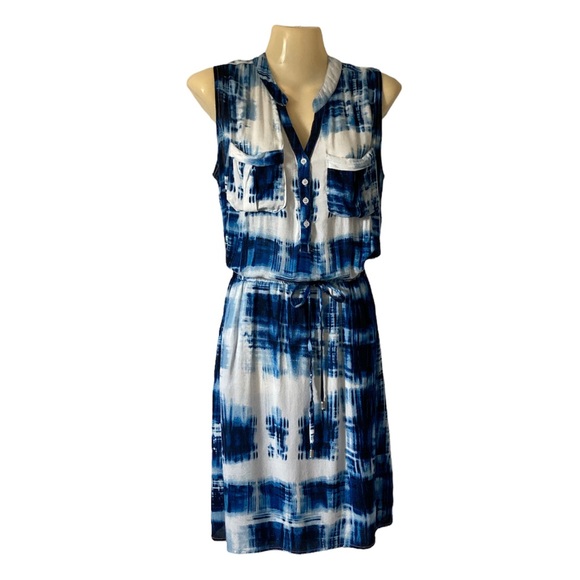 French Laundry Dresses French Laundry Dress Tie Dyed Blue White